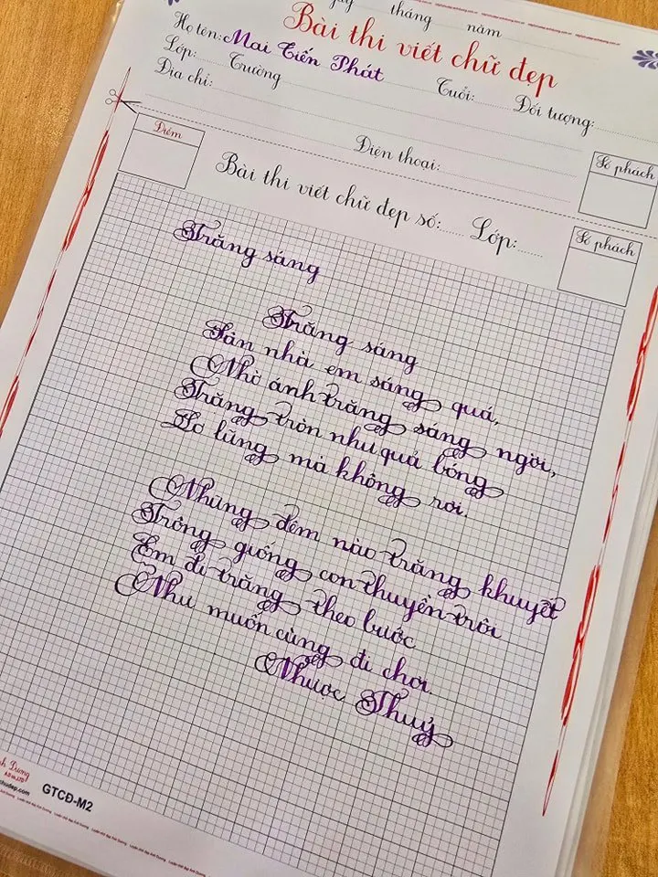 Lớp Luyện Chữ Đẹp Thủy Tâm