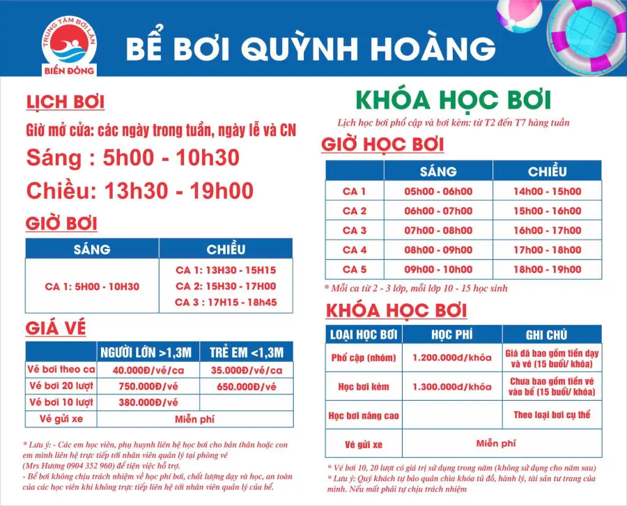 Trung tâm bơi lặn Biển Đông - Quỳnh Hoàng