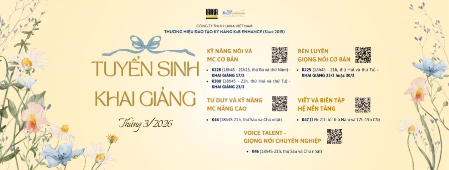 Trung tâm Đào tạo MC và Kỹ năng KnB Enhance - Cơ sở 1