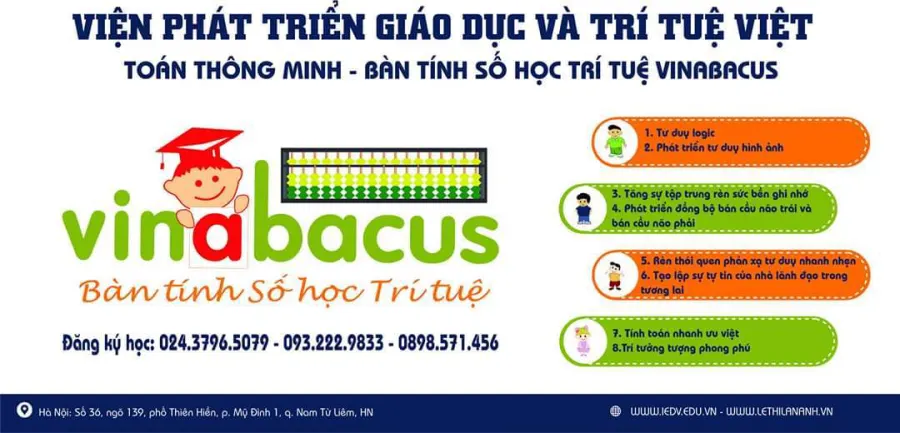 Bàn Tính Thông Minh VinaBacus Viện Giáo dục IEDV